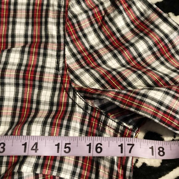 JACOB Black red white plaid button-down shirt ~ Vintage Y2K SMALL MEDIUM blouse - Picture 9 of 16